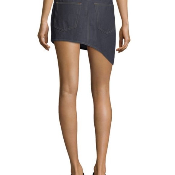 Helmut Lang Asymmetric 5-Pocket Denim Skirt 295 - Picture 4 of 9